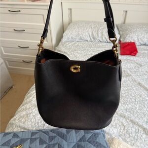 Coach Black Leather Bag with Gold Studs